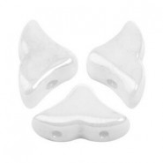 Cuentas de vidrio Hélios® by Puca® - Opaque white ceramic look 03000/14400